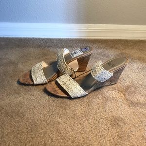 Brand new open-toed wedges